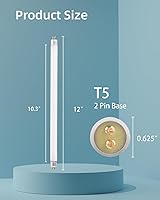 Vista 2 de Paquete de 4 bombillas UV de repuesto T5 de 8 W compatibles con Bell and Howell Monster Bug Zapper y Faicuk WS108 trampa de luz para mosca, 12