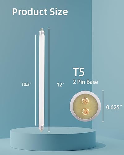 Miniatura 2 de Paquete de 4 bombillas UV de repuesto T5 de 8 W compatibles con Bell and Howell Monster Bug Zapper y Faicuk WS108 trampa de luz para mosca, 12
