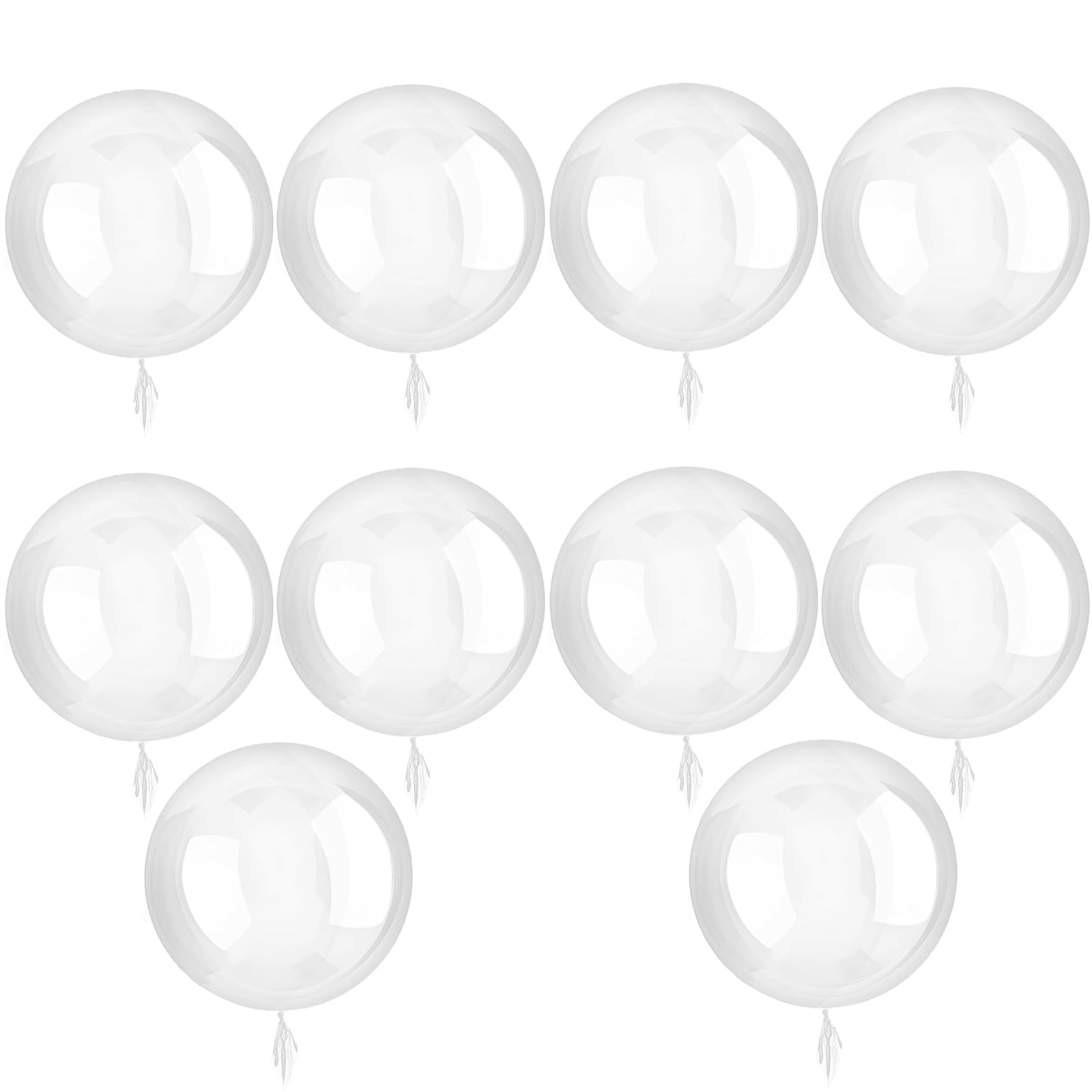 10 Pcs Bobo Balloon, 18inches Bubble Balloons, Bubble Transparent Balloons Clear Round Crystal Balloon Fillable Clear Balloon for Photo Shoot Diy Party Wedding Anniversary Festival Romantic Decora