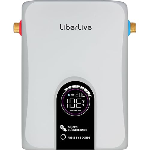 Electric Tankless Water Heater, 11kW 240V on Demand Instant Endless Electric Hot Water Heater for Residential Whole House Shower, Self-Modulating LED Display Knob Control, CSA Certified, Space Saving