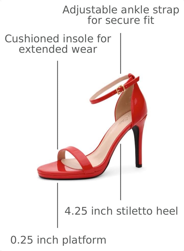 Image of Shoe Land Women's High Heels - Open Toe Stiletto Heels with Adjustable Ankle Strap | Dressy Sexy Strappy Heeled Sandals for Wedding, Prom, Party & Evening Wear