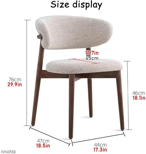 Miniatura 3 de YVYKFZD Juego de sillas de comedor, sillas de cocina de madera maciza, silla de comedor tapizada con respaldo curvo, silla de sala de estar sin