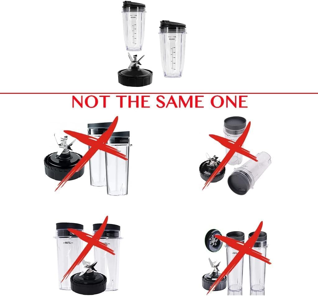 10cm Diameter 6 Fins Extractor Blades Replacement Part with 24OZ Cups for Ninja Blender Only fit for Nutri Ninja Auto iQ BL450-70 BL451-70 BL454-70 BL455-70 BL482-70