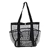 Beach toiletry bag beach bag beach toy pouch hanging storage bag travel makeup bag travel bag toiletries kid outdoor toys beach tote cosmetic carrying wash bag net black  urban country home decor