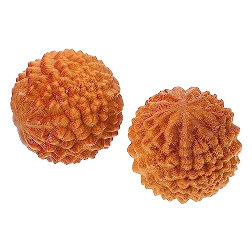 GLEAVI 2pcs Wooden Durian Handballs Rolling Hand Massager for Wrist Acupoint Stimulation and Home Display
