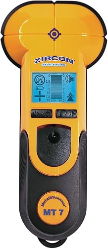 Zircon® MetalliScanner® MT7 Metal Scanner for Concrete & Walls, 6 in. Deep | Locates rebar, pipes and hidden metal before drilling with metal type and depth display, backlit LCD and pivoting handle