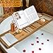 Nature Gear Bamboo Bathtub Tray, Waterproof & Durable Wooden Bath Tray Table for Tub, Extendable Reading Caddy with Phone & Tablet Holder, Easy-to-Adjust Bamboo Trays for Bathroom, Premium Bamboo