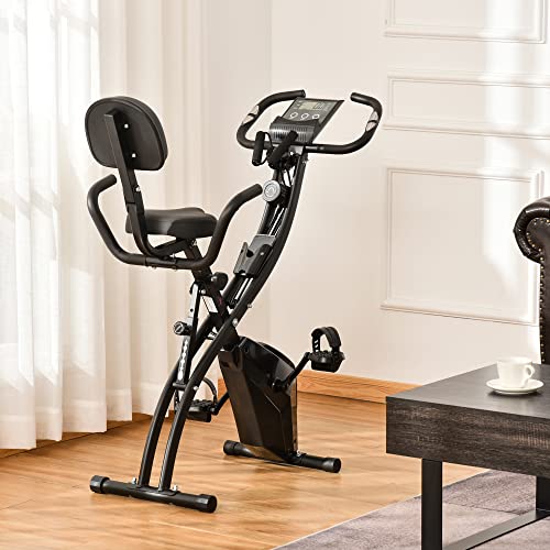 HOMCOM Heimtrainer X-Bike 2-in-1 Fahrradtrainer LCD-Display klappbarer Hometrainer Trimmrad mit 8 stufig einstellbarem… – Bild 3