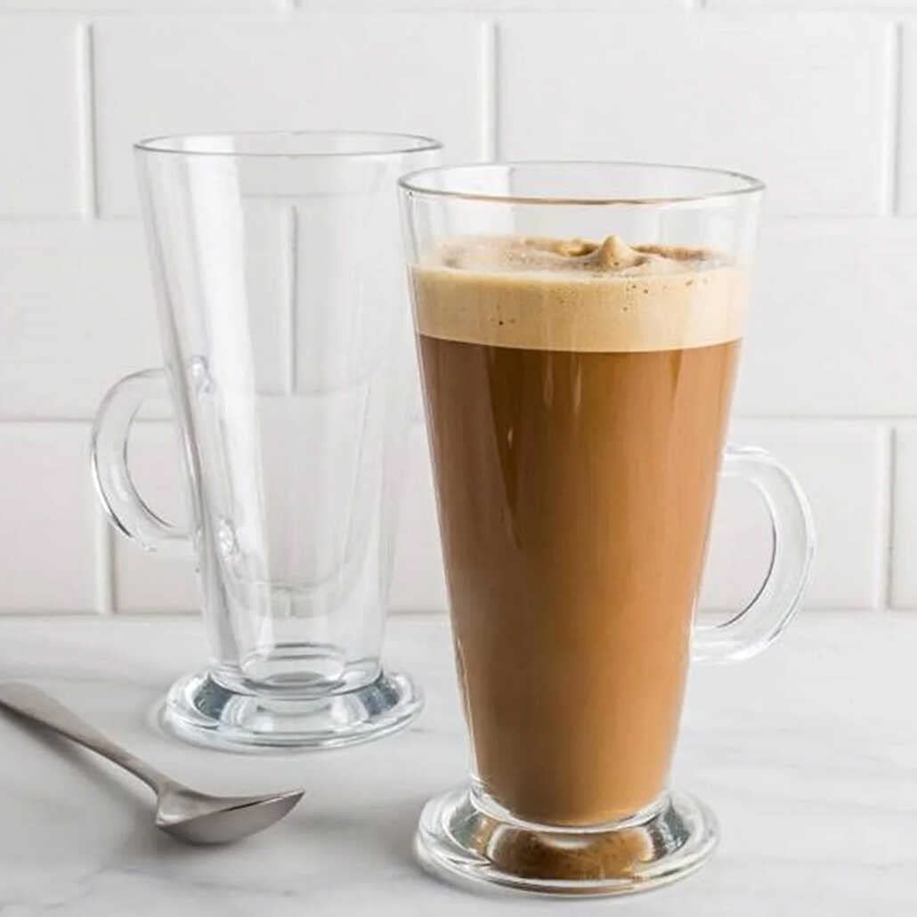 Set of 2 Pasabahce Colombian 55861 Tea Latte Glass with Handle