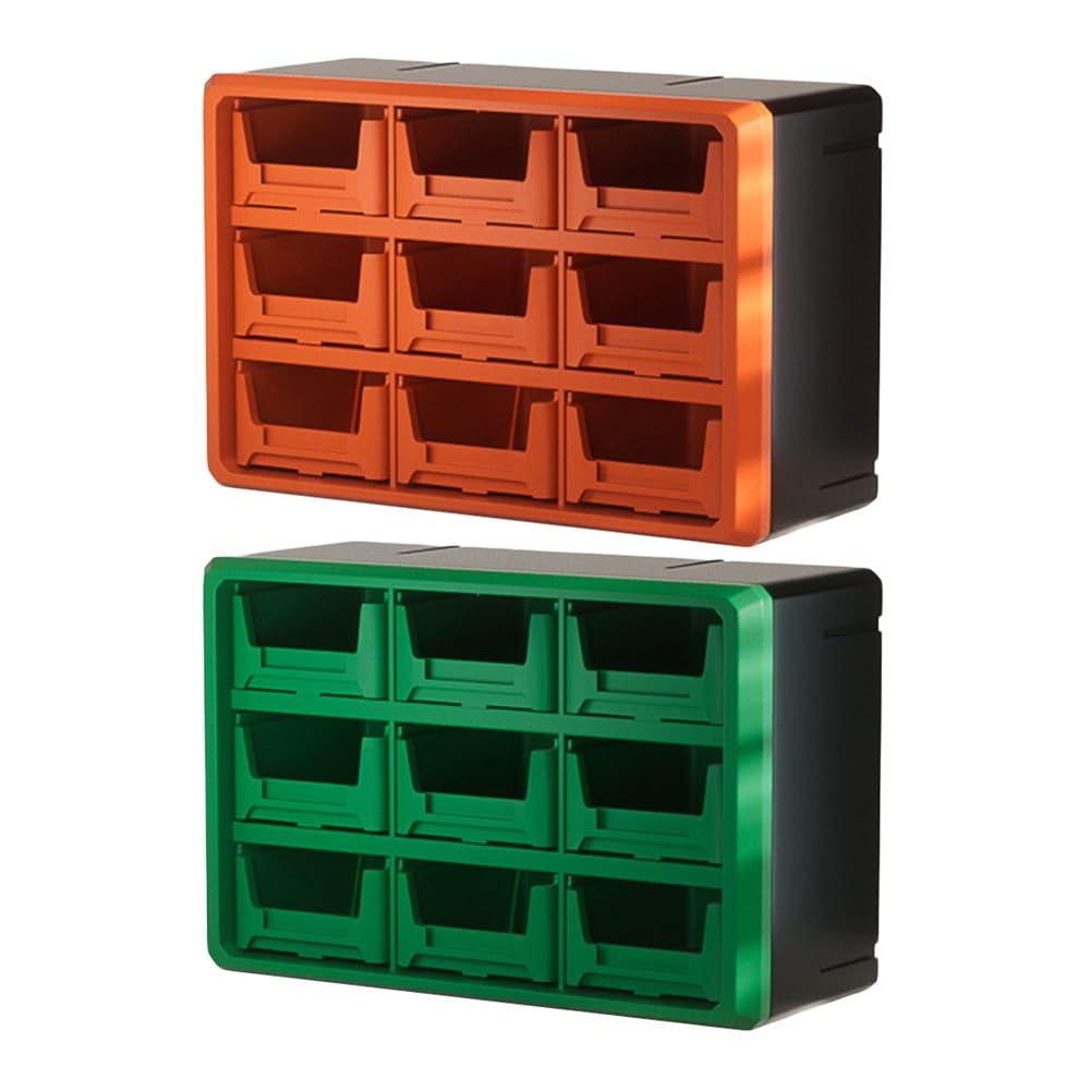 Scatola portaoggetti in plastica, organizer impilabile a 9 griglie per montaggio a parete per utensili e parti di hardware, contenitore per cassetti in PP