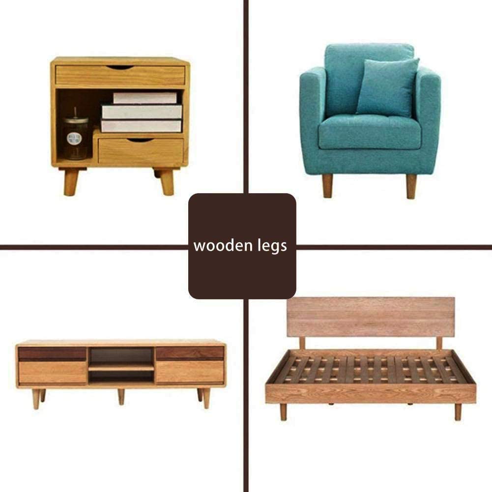 CHEWYNP Patas de Madera para Muebles, Patas de Repuesto para sofá, con Placas de Montaje para Patas y Protectores de Fieltro para sofá, gabinete, sofá, Mesa de Centro, Banco, Silla, Juego