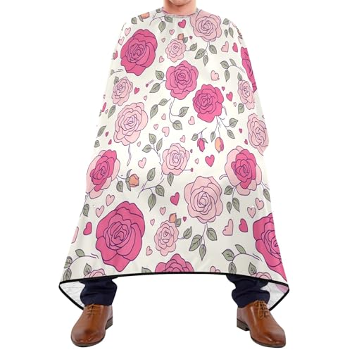 Capa profesional impermeable para cortar cabello Roses Blossoms con cierre a presión ajustable para estilismo y barbería miniatura 1