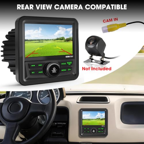 Image of Bluetooth Marine Boat Radio Receiver - Gauge Style Marine Multimedia Stereo