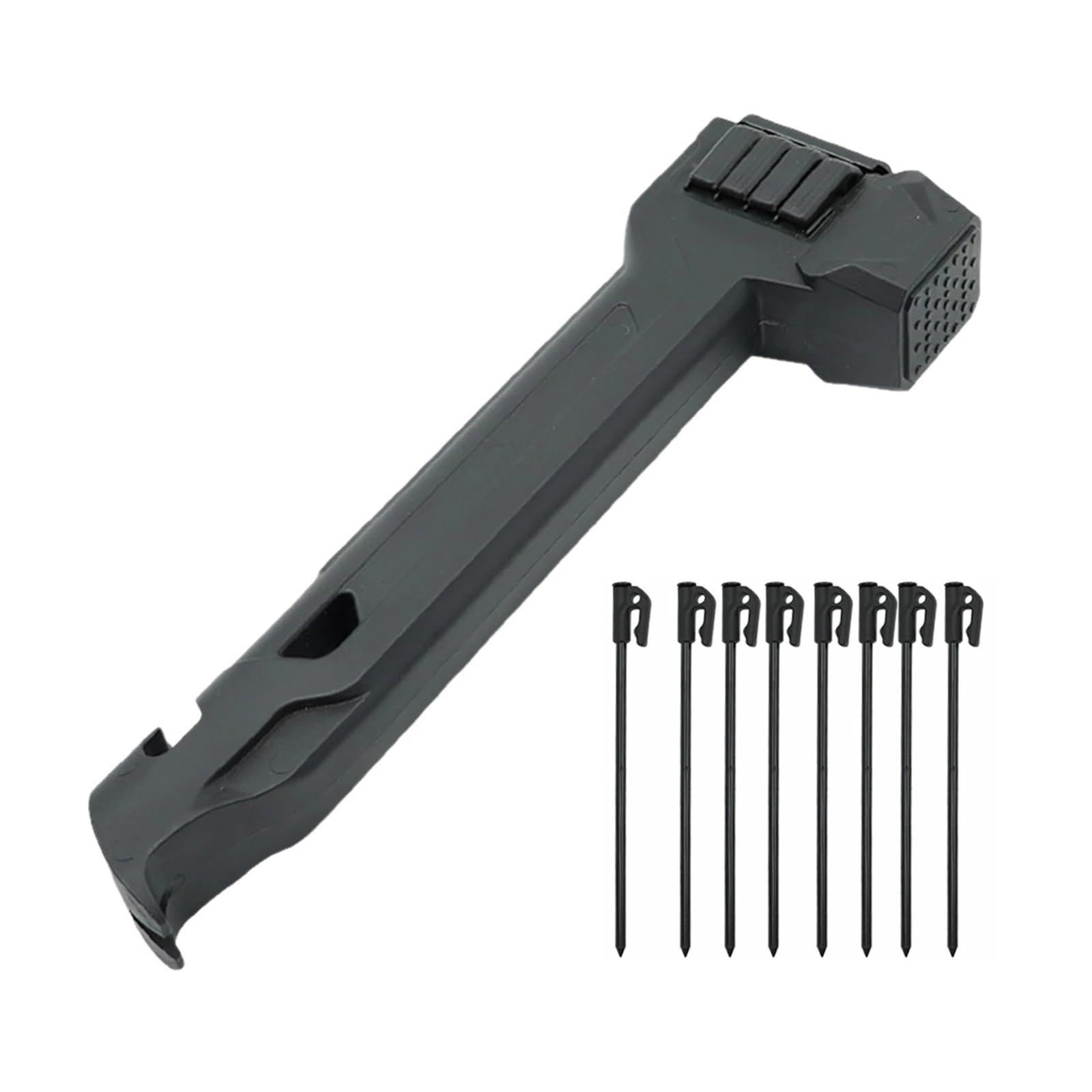 Tent Peg Mallet Puller Claw Anti-Slip Ultralight Portable Hammer Lightweight with 8 Steel Stake for Camping Stakes Tent Pegs Nail Spike Garden