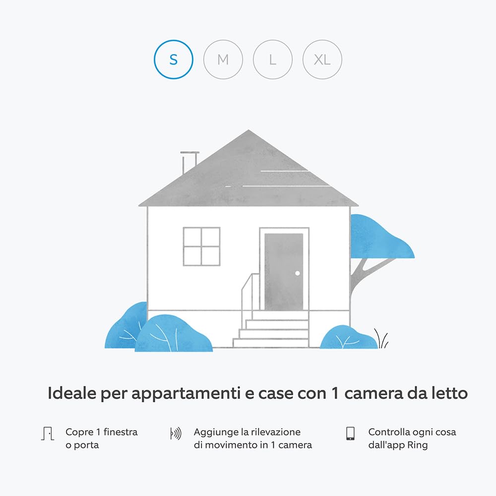 Kit Ring Alarm - S | Sistema di allarme per la sicurezza della tua casa con monitoraggio assistito opzionale - Senza vincoli di lunga durata - Compatibile con Alexa