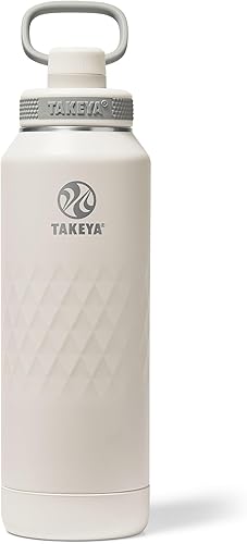 Miniatura 6 de Takeya Sport Botella de agua de acero inoxidable triple aislada de 22 oz con tapa con pico – A prueba de fugas, a prueba de sudor, sin BPA, mantiene