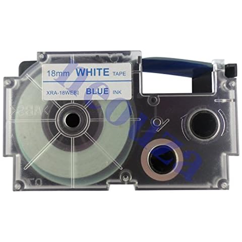 CASIO EZ-Label Printer Blue on White Tape Cover