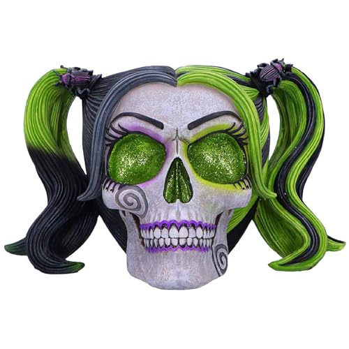 Image of Nemesis Now Drop Dead Gorgeous Beetles and Bugs Skull – Resin Gothic Skull Figurine with Glitter Eyes, Hand-Painted Alternative Decor, Creepy-Cute Ornament