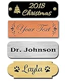 0.5' H x 1.5' W, Brass Nameplates, Metal Plate, Personalized, Custom Engraved Tag, Name Plaque, Square or Round Corners Made in USA (Gloss Black)