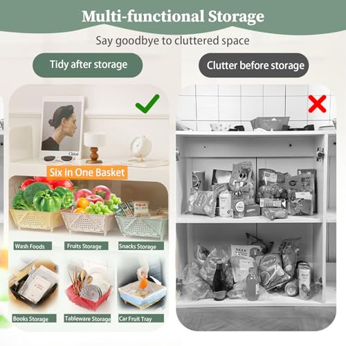 Coladores plegables para cocina 2 piezas, plástico miniatura 3