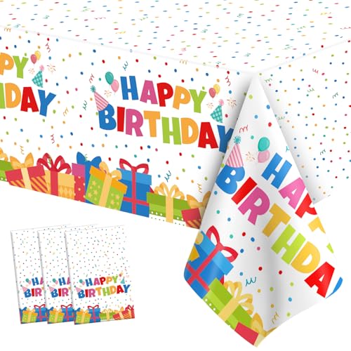 Birthday Tablecloth, 3 PCS Birthday Table Cloths 54'' x...