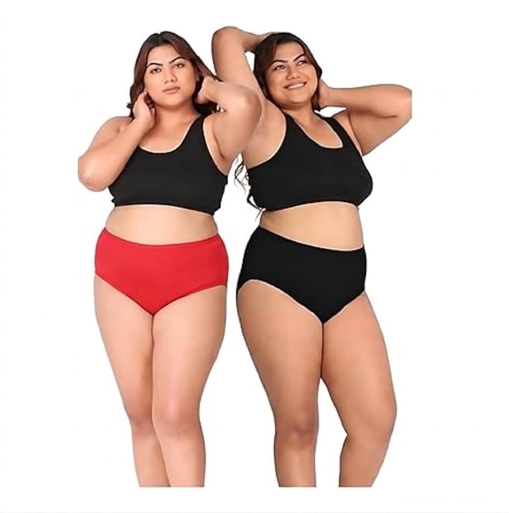 DIL-SE – Cotton Hipster High Waist Panties Combo Pack I 2XL to 8XL Plus Size Panties for Women Girls I Full Coverage Grip Fit Everyday Comfort Underwears Multicolor