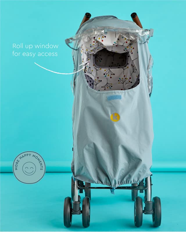Koo-di Splish Splosh Parapioggia Universale Per Passeggini Doppi, 122x85 Cm, Traspirante Con Finestra In PVC E Tasche Integrate