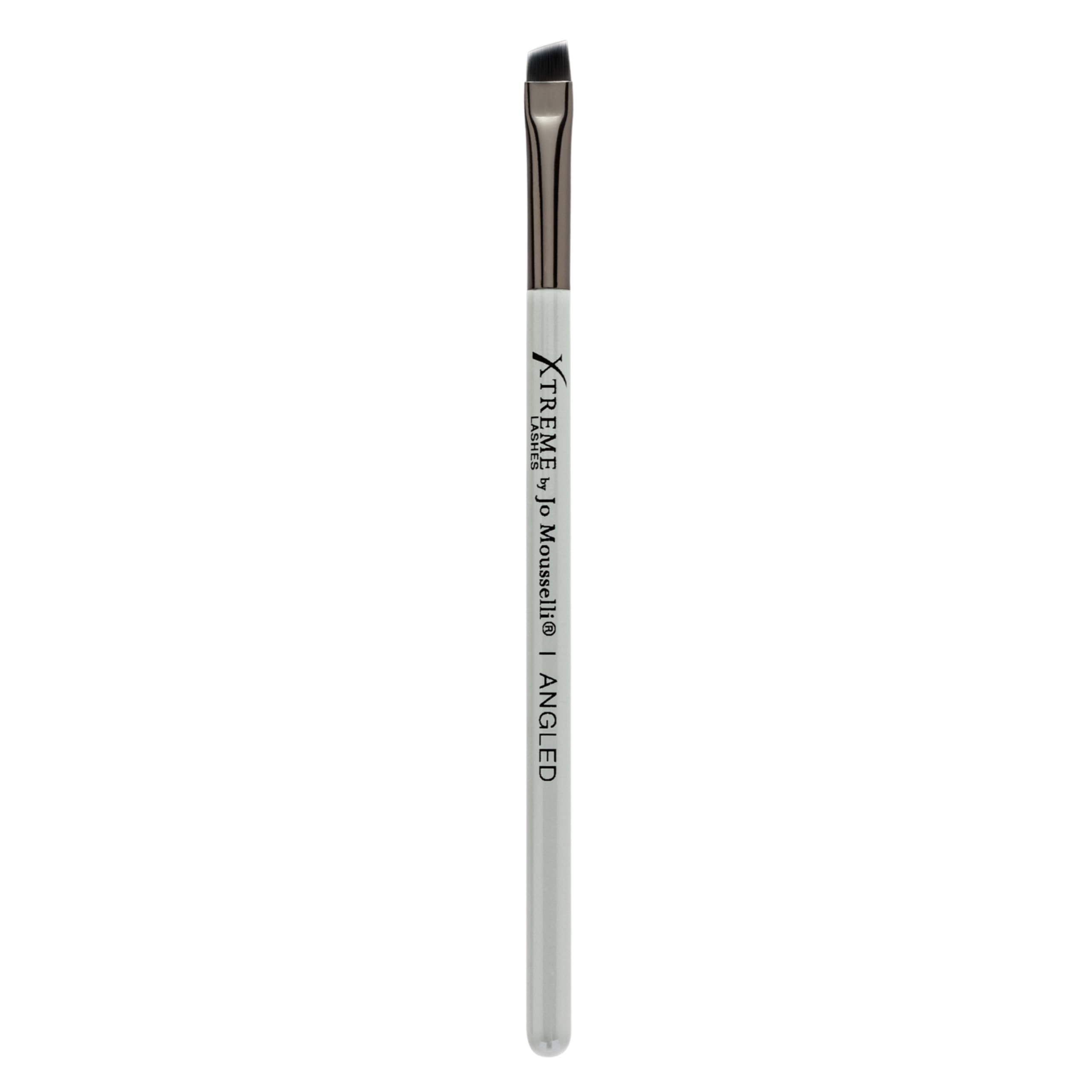Xtreme Lashes Professional Angled Eye Makeup Brush, Gray, Precision Eyeliner & Brow Brush, Firm Soft Bristles for Defined Lines, Lash Extension Safe,