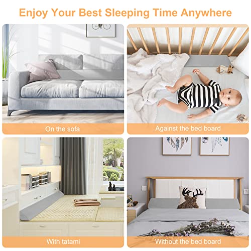 Aurako Queen Size Bed Wedge Pillow Headboard Pillow Mattress Wedge Bed Gap Filler Triangle Back Cushion Memory Foam Wedges Body Positioners For Sleeping Body Lumbar Backrest Reading Bolster Pillow #TOP6