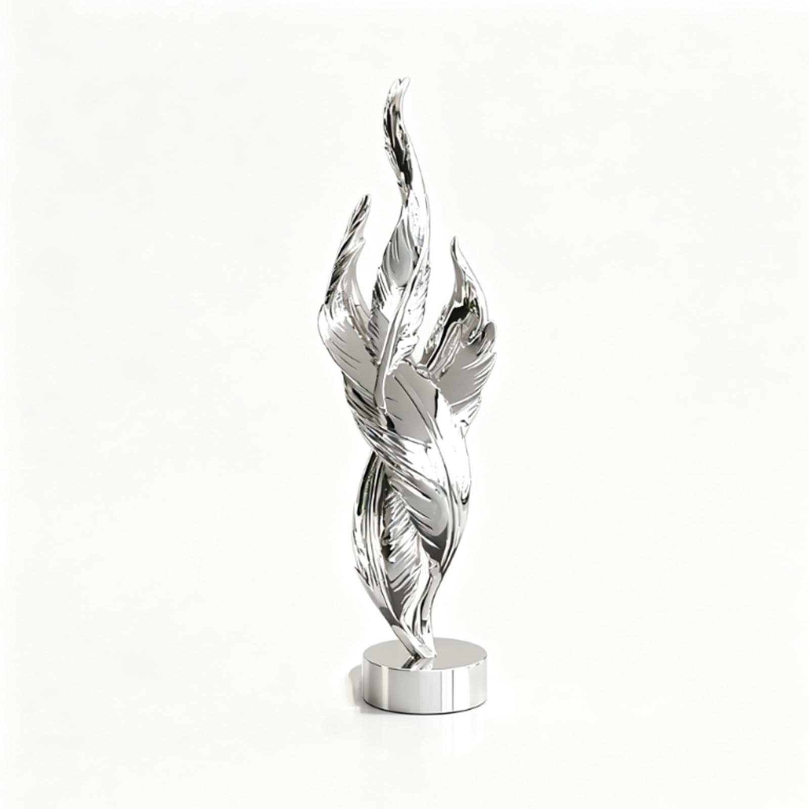 Hhhxkkuu Light Luxury Abstract Feather Art Sculpture 9x10x35cm