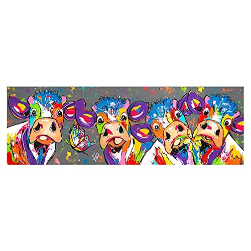 Abstracte Dier Canvas Schilderijen Koe Vlinder Poster en Moderne Kleurrijke Print Muur Art Foto Woonkamer Woondecoratie… - Afbeelding 6