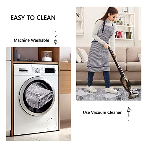 Zacoo 8X10 Moroccan Area Rug For Bedroom Geometric Distressed Boho Washable Floor Carpet Indoor Lattice Large Rug Ultra Soft Trellis Modern Carpet For Kitchen Lanudry Nursery Room Living Room, Grey #TOP6