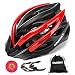 KINGBIKE Ultralight Specialized Bike Helmets with Rear Light + Portable Simple Backpack + Detachable Visor for Men Women(M/L,L/XL)