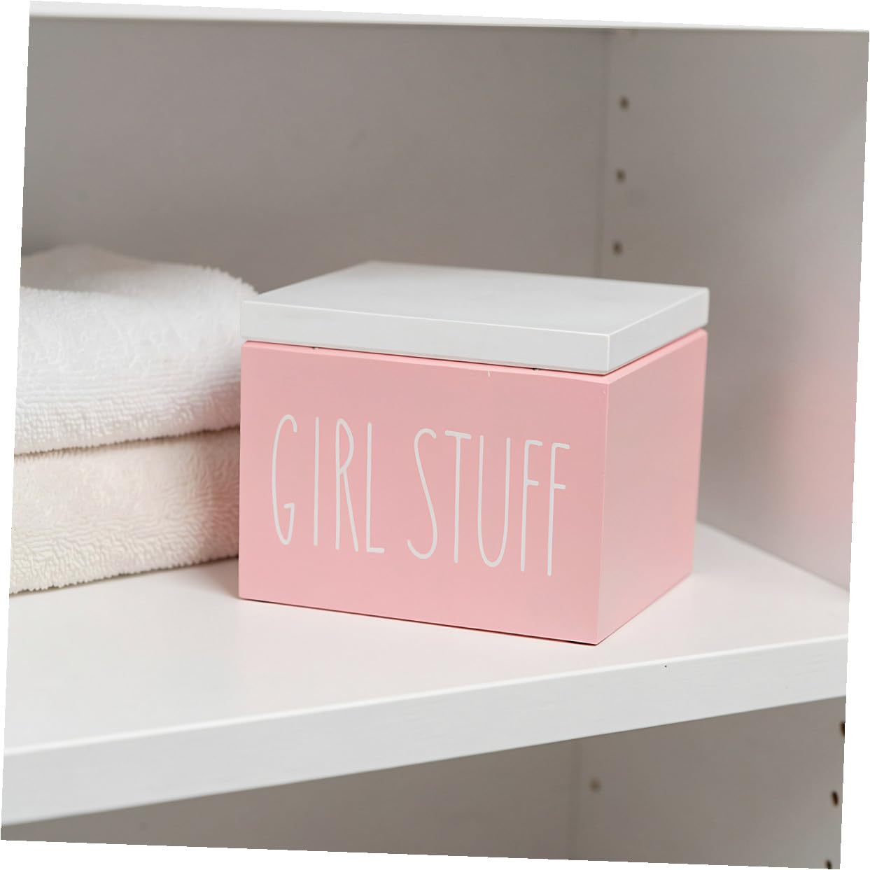 Beaupretty 2 Stück Holz Tamponbehälter mit Deckel, Rosa, für Badezimmer