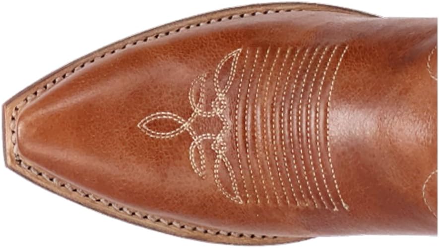 Laredo Womens Carly Embroirdered Snip Toe Pull On Casual Boots Mid Calf Low Heel 1-2" - Brown