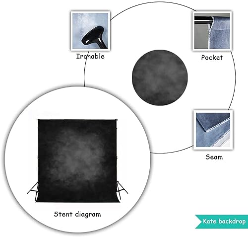 Miniatura 4 de Kate Telón de fondo de fotografía gris para fotografía abstracta, fondo de portatrait para sesión de fotos, 10 x 10 pies