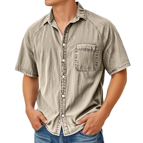 Chemise basique pour homme coupe droite confortable tendance couleur unie