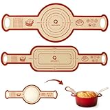 Silicone Sourdough Bread Sling Mat - 2Set Oval Round Dough Baking Slings for Dutch Oven, NonStick High Degree Kitchen Sour Cookie Making Loaf Pan Lifter Liner, Reusable Transfer Mats With Long Handles