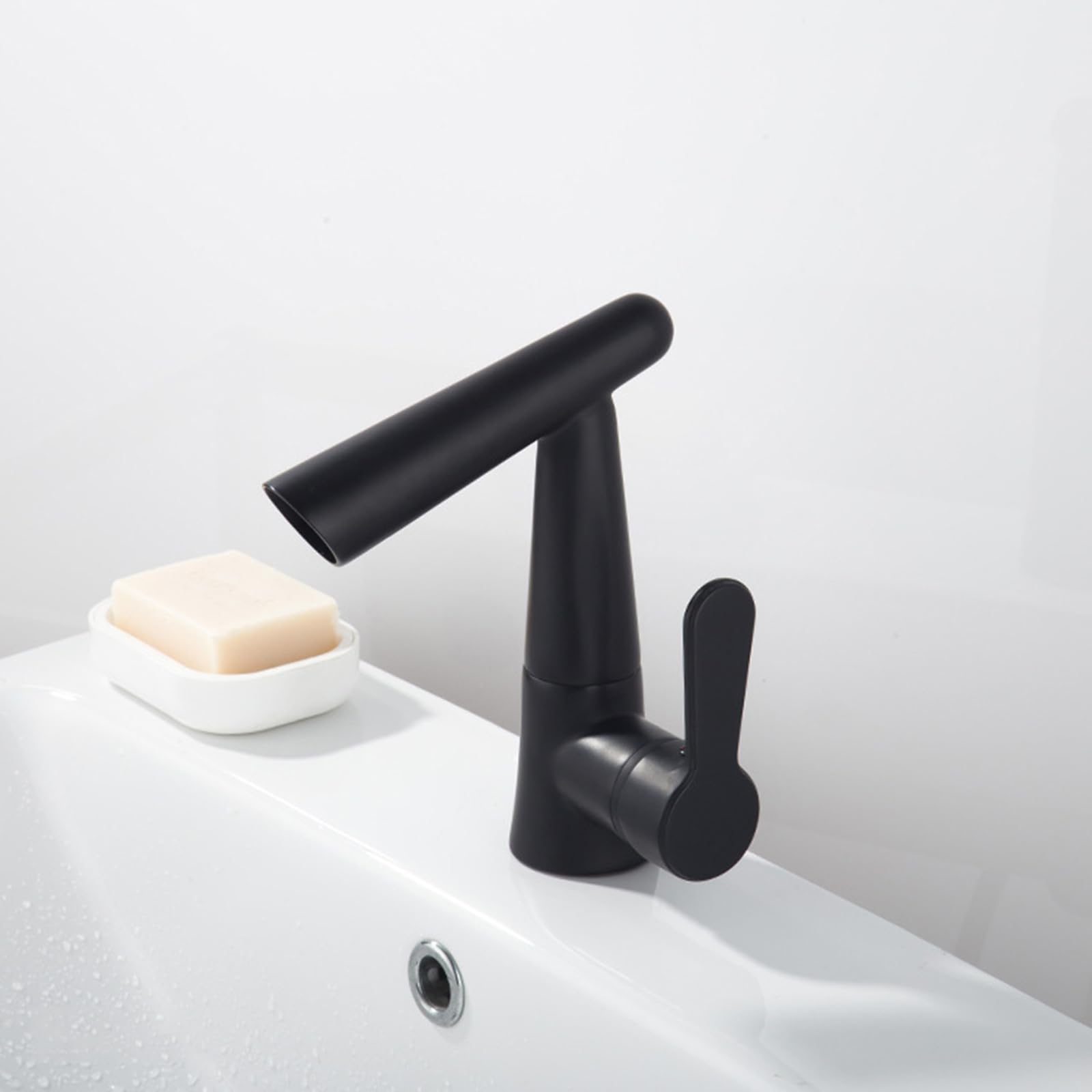 ANVLOJRIH Bathroom Sink Taps Basin Mixer Tap Waterfall Bathroom Tap with Hoses for Bathroom Black