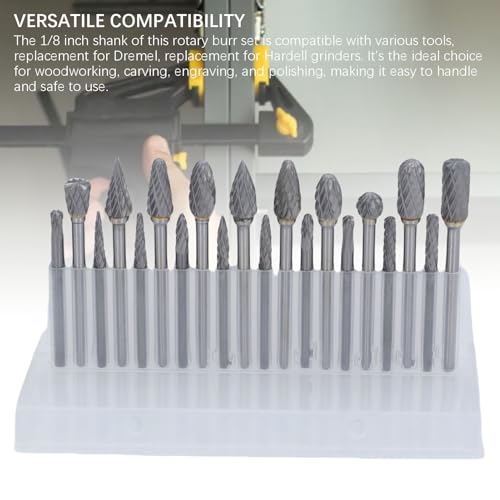 Set de 20 fresas rotativas de carburo doble corte miniatura 2
