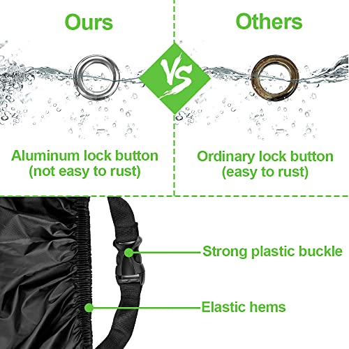 BNGXR Bâche de protection pour moto 190T - Imperméable - Avec trous de serrure - Coupe-vent - Résistant aux UV - 245 x 105 x 125 cm - Image 7