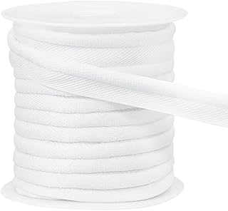 BENECREAT 10 Yard White Piping Cord Trim, 5/8 inch Polyester Bias Tape Piping, Upholstery