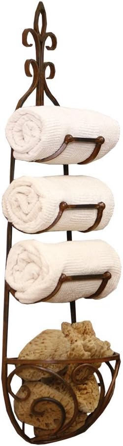 Exclusive Discount 🔥 Kalalou CQ1024 Rustic Iron Hanging Towel Rack w/ Basket Get Popular Offer Kalalou CQ1024 Rustic Iron Hanging Towel Rack w/ Basket