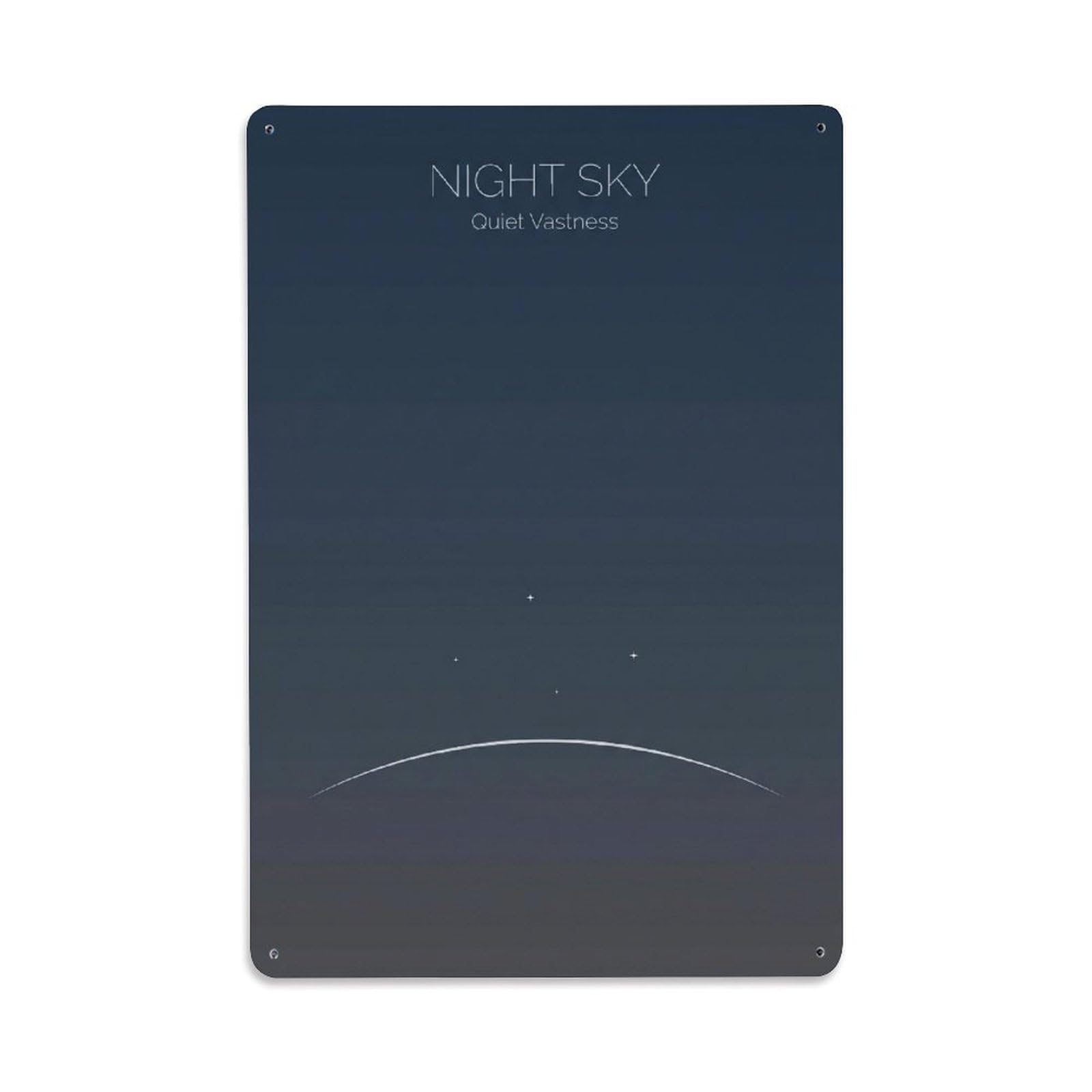 Quiet Horizon Zen Night Sky Stars Calm Space Meditation Retro Metal Tin Sign Plaque Wall Decor for Cafe, Man Cave, Club Bar, Office, Home Garden Round Metal Poster 8x12Inch