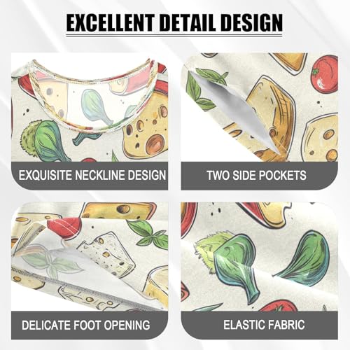 Pajama Sets Short Sleeve Cheese Tomato Basil Garlic Soft Cotton Summer Sleepwear 2 Piece PJS Size 5-14T3