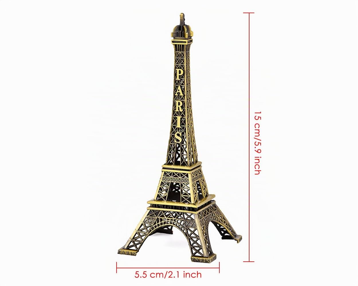 ds. distinctive style Mini-Eiffelturm-Statue, Metallic-Modell, für Schreibtisch etc., Metall (15cm)