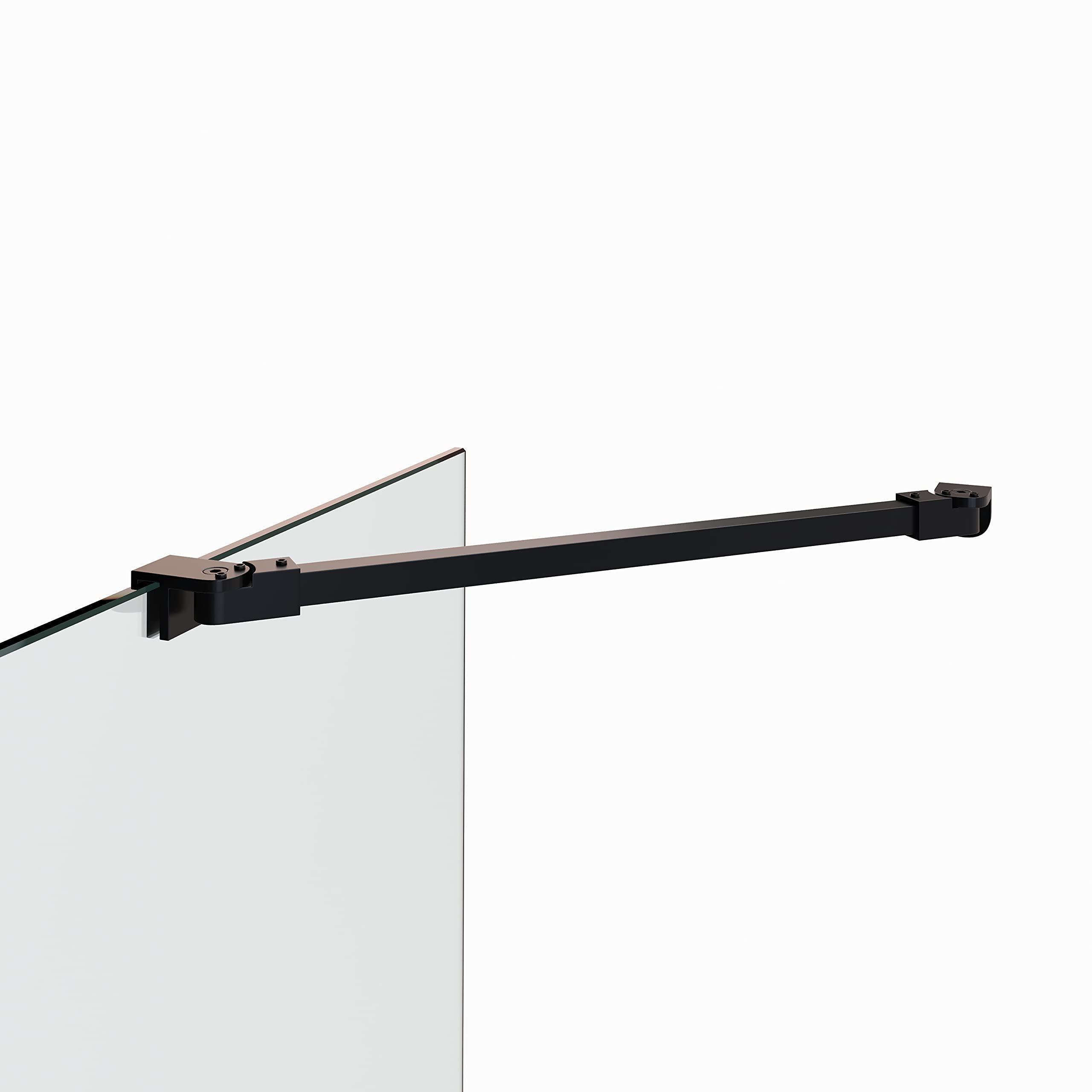 iflair Czarny drążek pod kątem 6810 mm do chodzenia po ściankach prysznicowych z obrotowym przegubem 180° - stabilizator ze stali nierdzewnej V2A długość 48 cm do szklanego prysznica