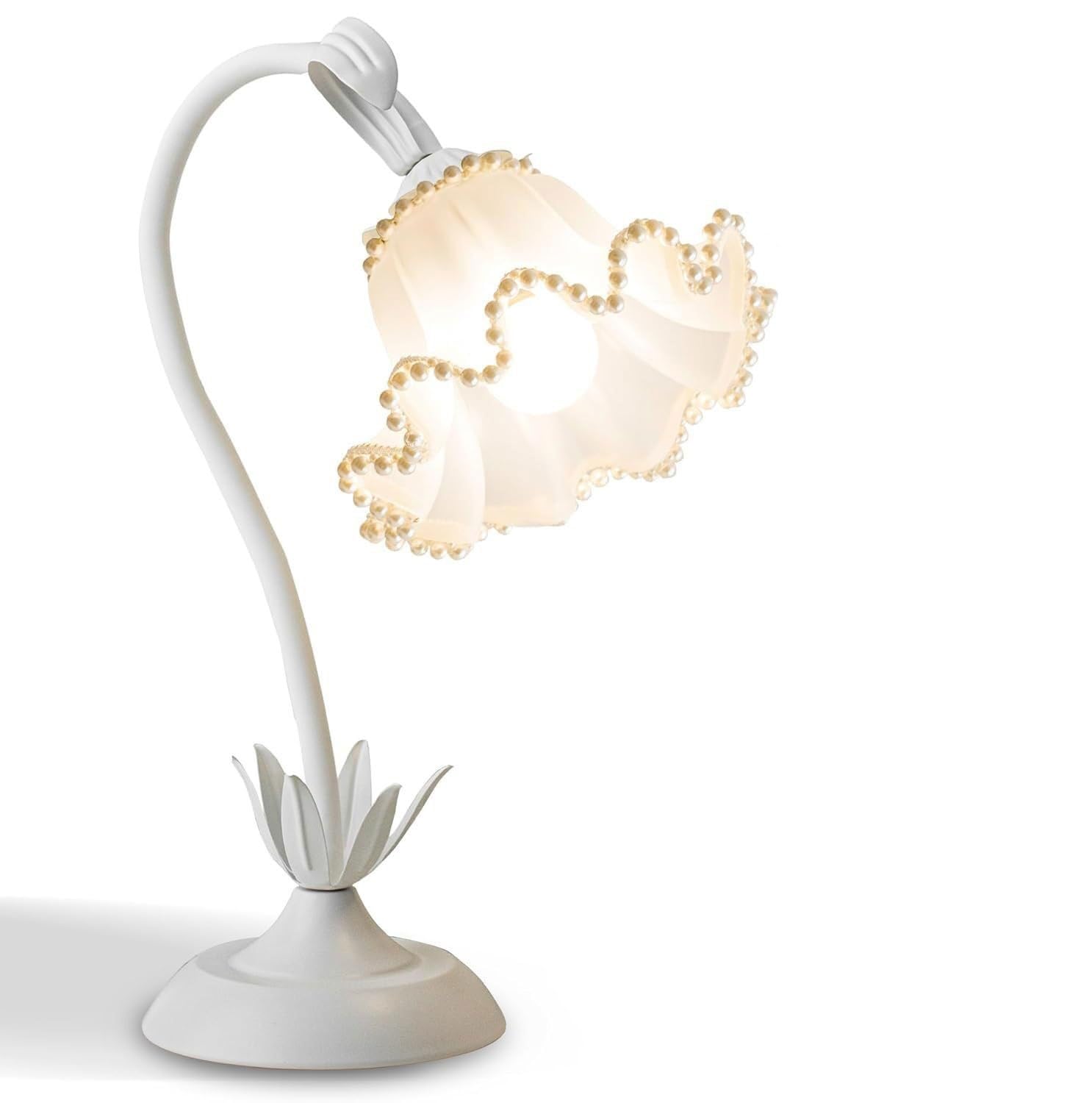 Zeng25liangOu-12 Bedside Lamps Countryside Flowers Romantic Bedroom BedHead Nightlight Atmosphere Decorative Flower Desk Lamp(White)