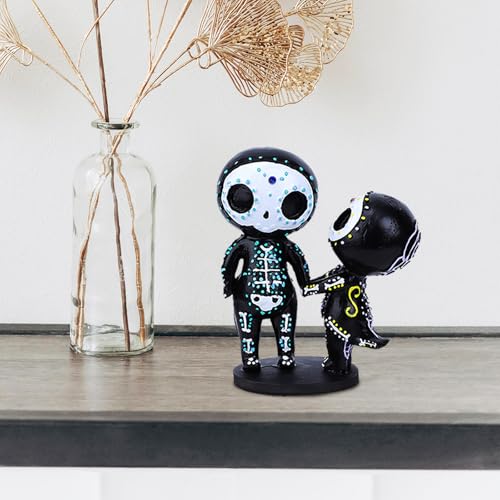 Estatua de pareja Calavera de Azúcar resina decorativa miniatura 1