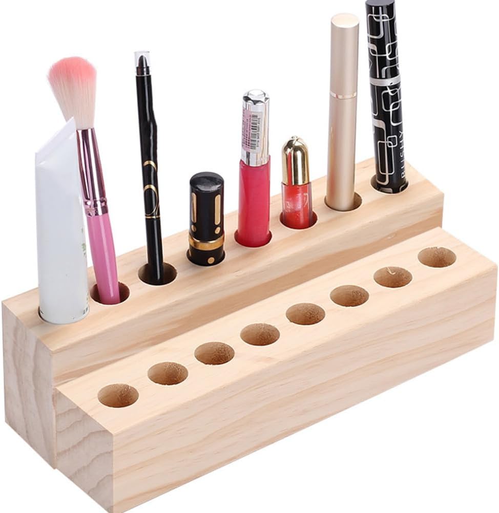 Zerodeko Desktop Cosmetics Rack Multi-Grid Lipstick Organizer and Eyebrow Pencil Storage Stand Compact Durable Makeup Display for Beauty Accessories
